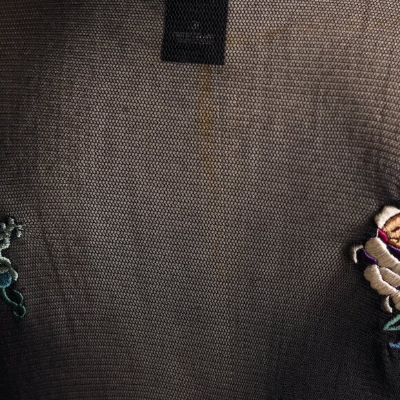 Elegant & Stunning Preloved Vintage Vivienne Tam Embellished Black Mesh Dress  L - Picture 5 of 7